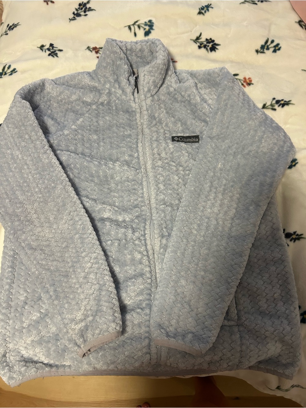 Columbia Light Blue Plush Full-Zip Jacket